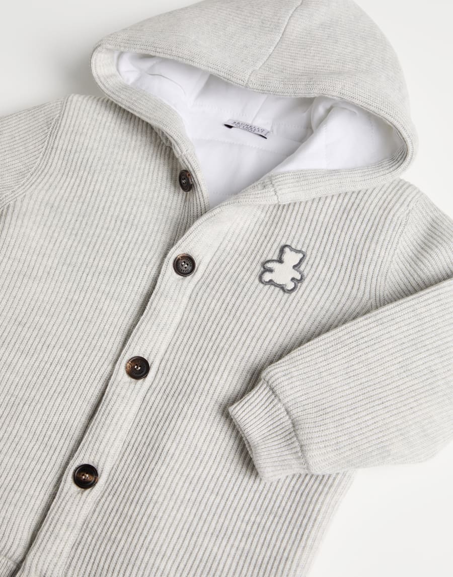パッド付き ベビーバーニー カーディガン ミスト ベビー - Brunello Cucinelli