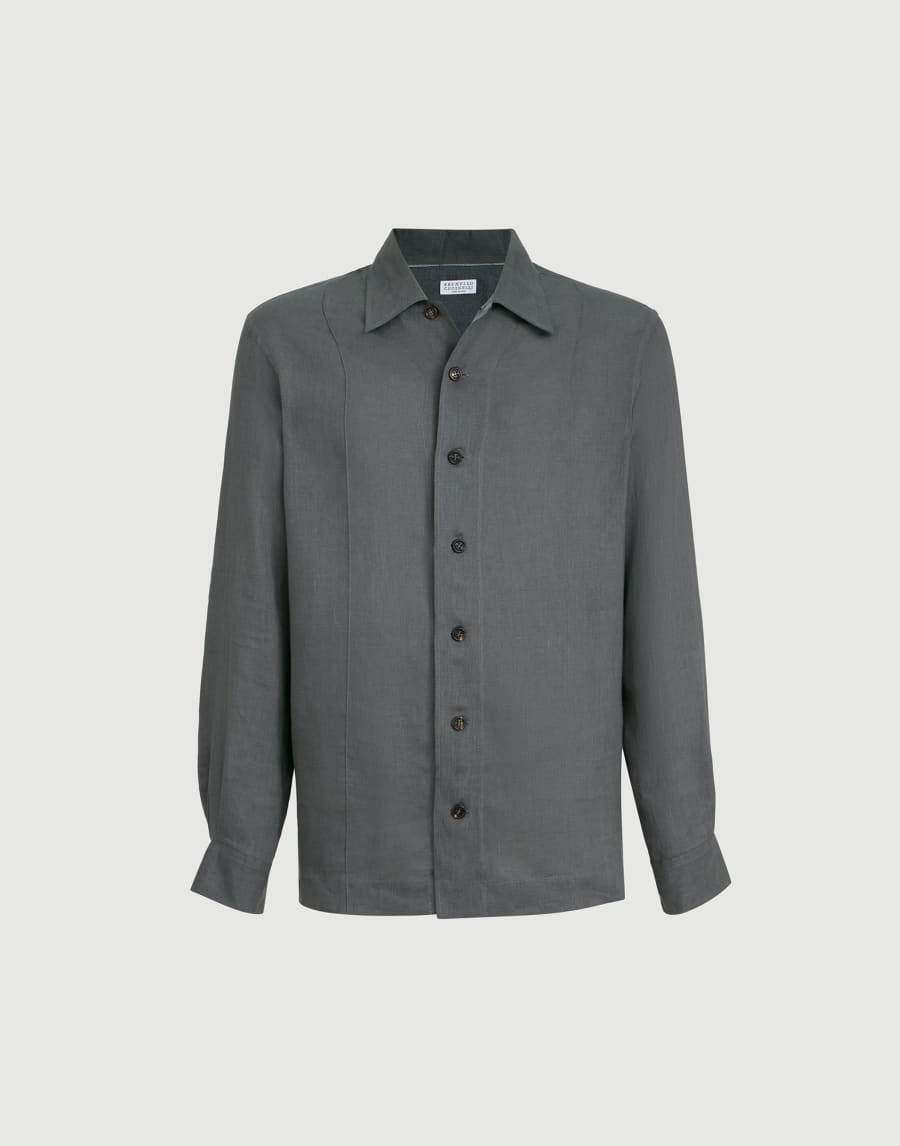 Linen shirt Anthracite Man - Brunello Cucinelli