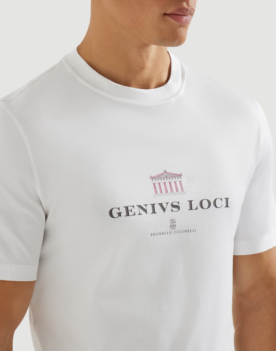 T-shirt with print White Man - Brunello Cucinelli