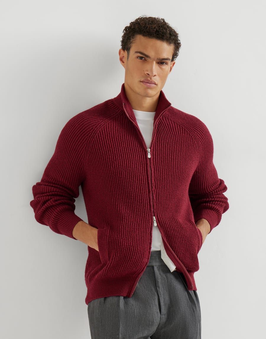 Malfilé cotton cardigan Cherry Man - Brunello Cucinelli