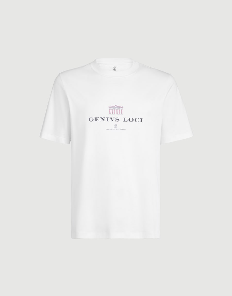 T-shirt with print White Man - Brunello Cucinelli