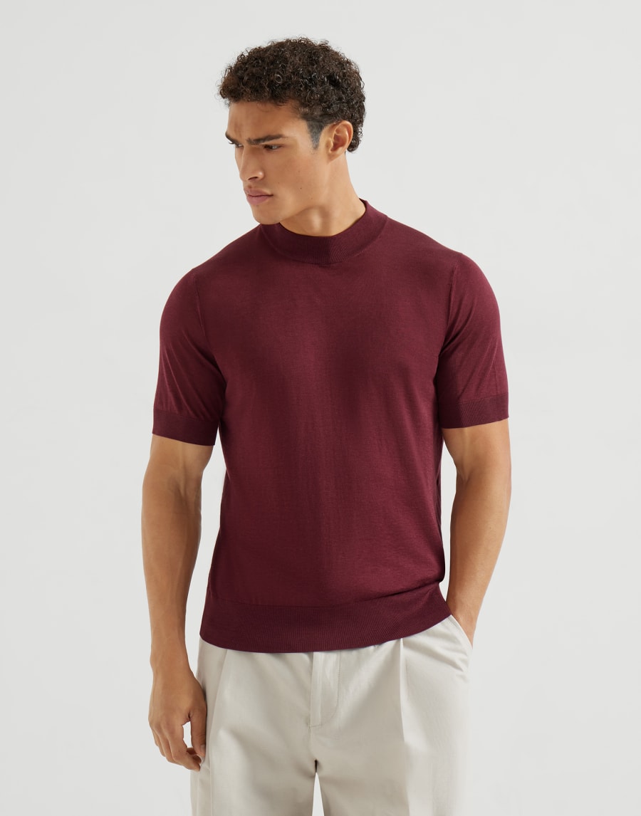 Knit T-shirt Amaranth Man - Brunello Cucinelli