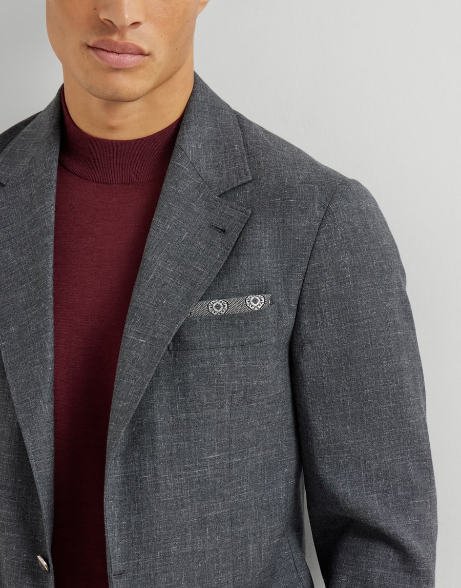 Pañuelo de bolsillo con diseño Antracita Hombre - Brunello Cucinelli