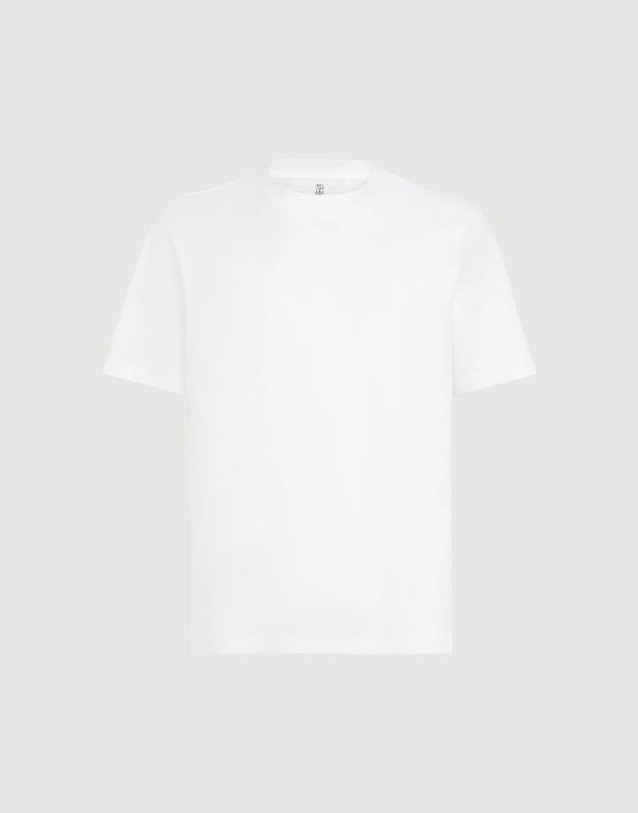 コットンジャージー クルーネックTシャツ ホワイト メンズ - Brunello Cucinelli