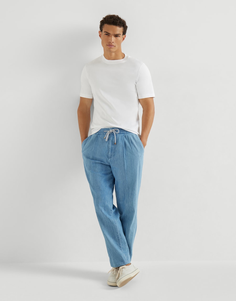Lightweight denim trousers Light Denim Man - Brunello Cucinelli