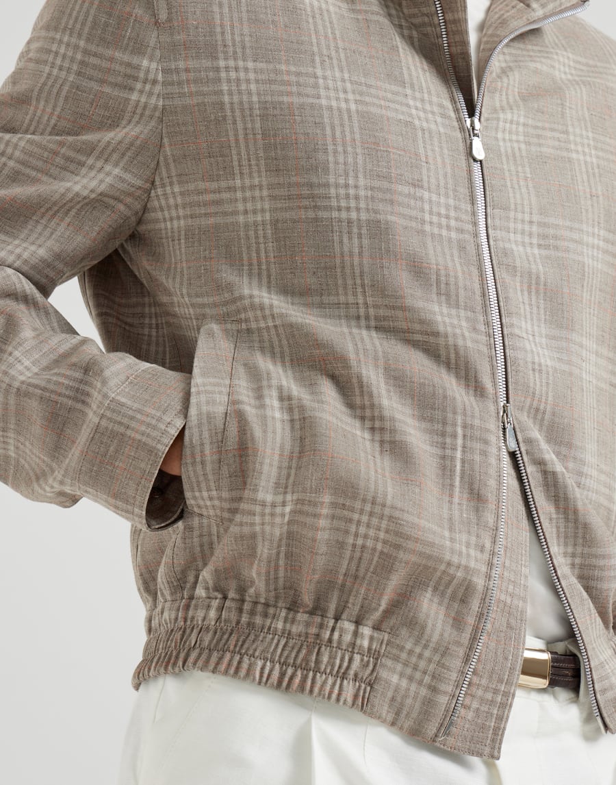 Tartan outerwear jacket Light Grey Man - Brunello Cucinelli