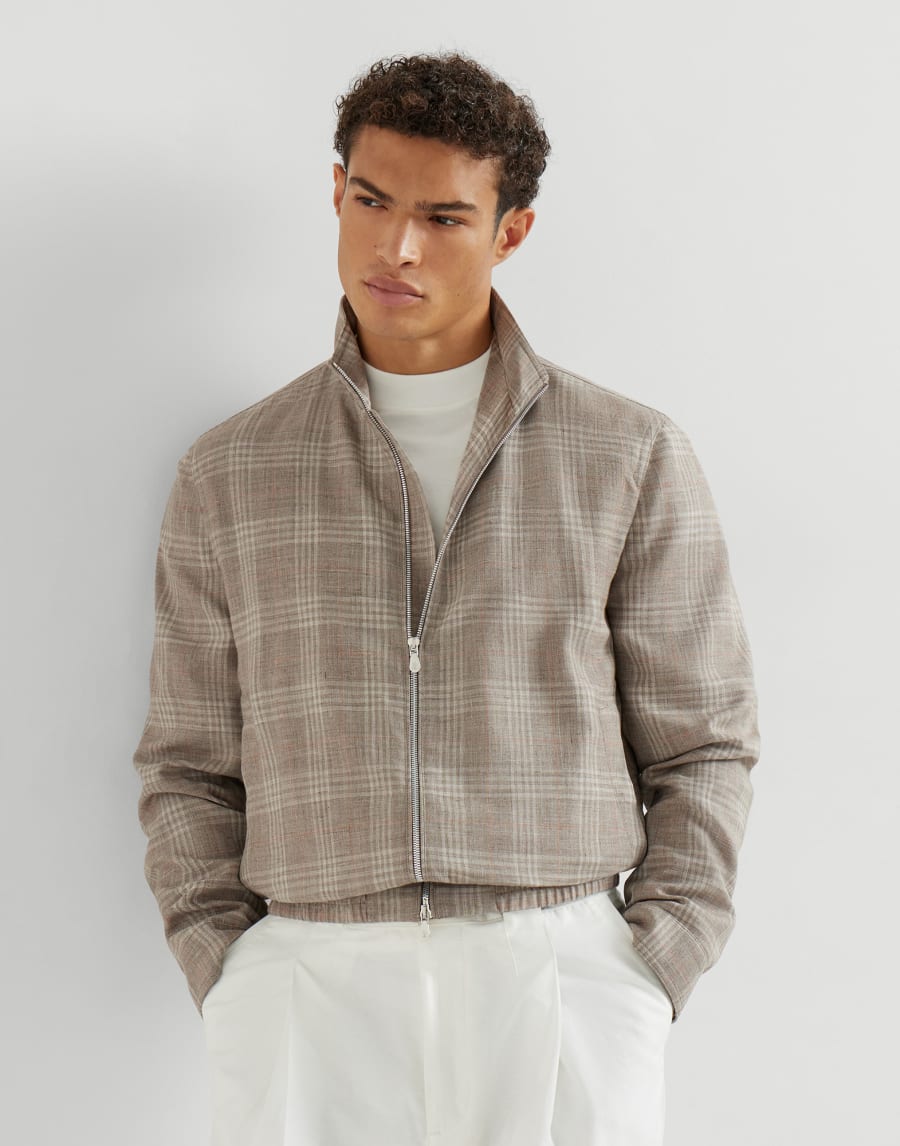 Tartan outerwear jacket Light Grey Man - Brunello Cucinelli