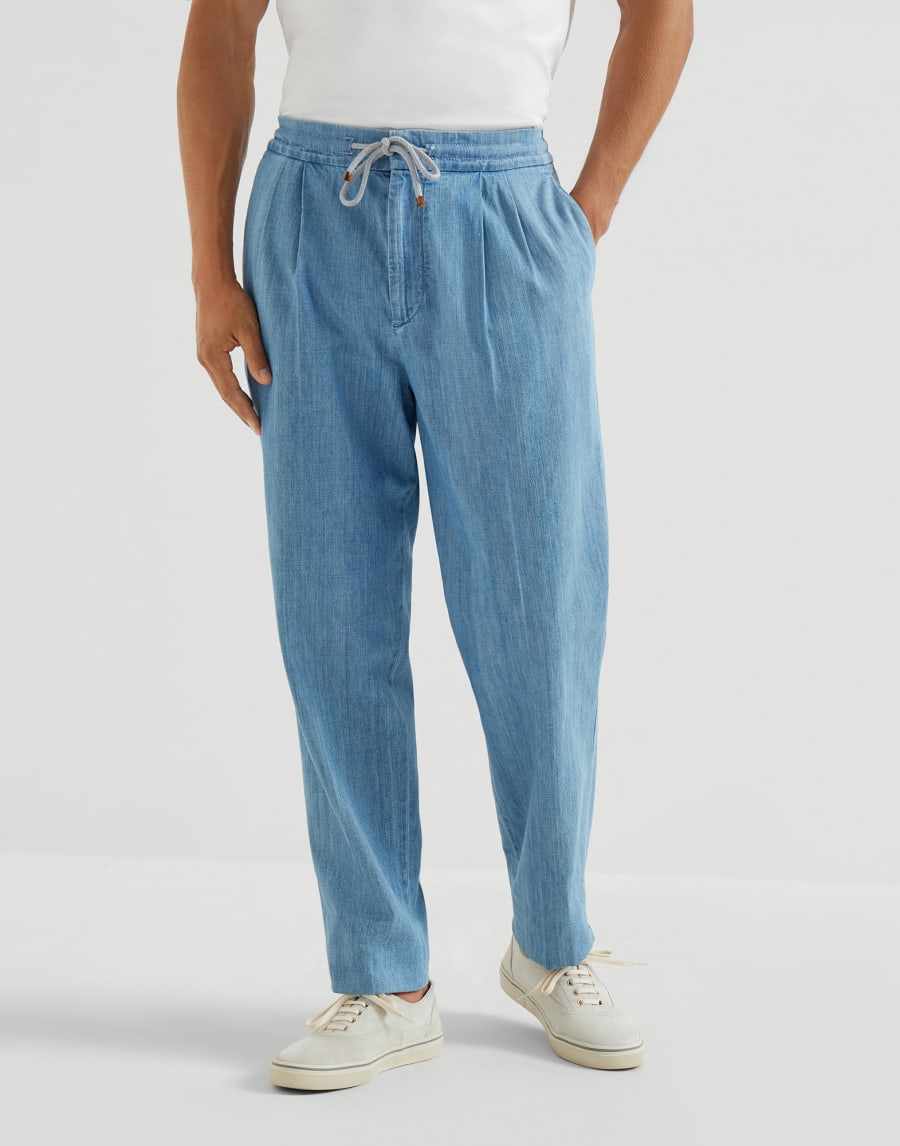 Lightweight denim trousers Light Denim Man - Brunello Cucinelli