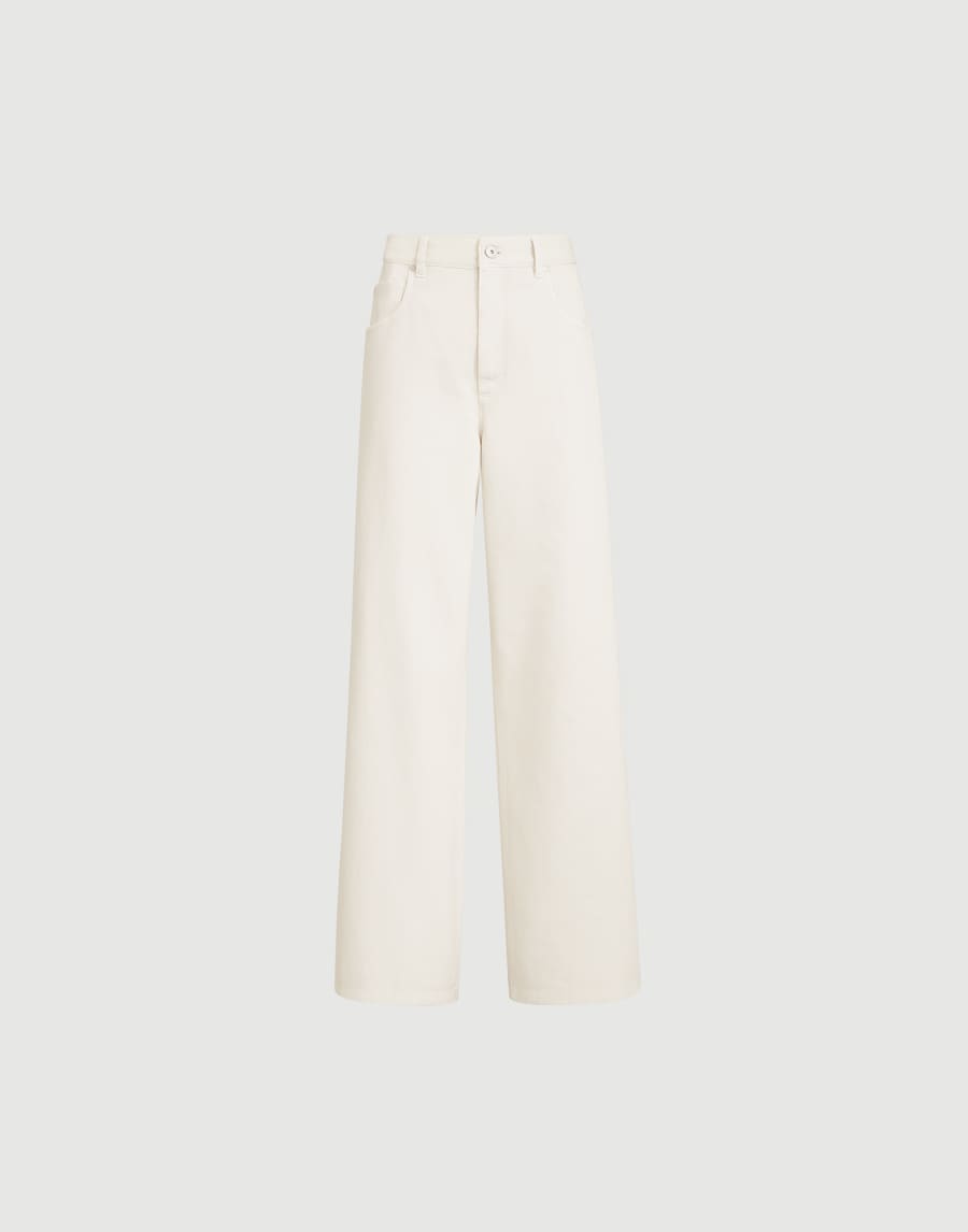 Relaxed trousers Chalk Woman - Brunello Cucinelli