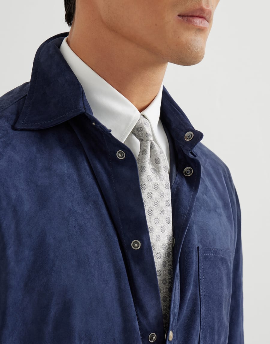 Corbata de seda con estampado Gris Claro Hombre - Brunello Cucinelli