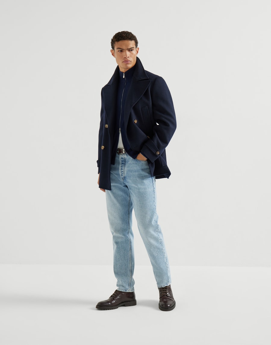 Cashmere and vicuña cardigan Blue Man - Brunello Cucinelli