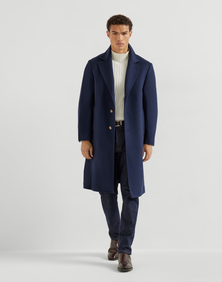 Mantel aus Biber in Kaschmir und Vikunja Navy-Blau Herren - Brunello Cucinelli