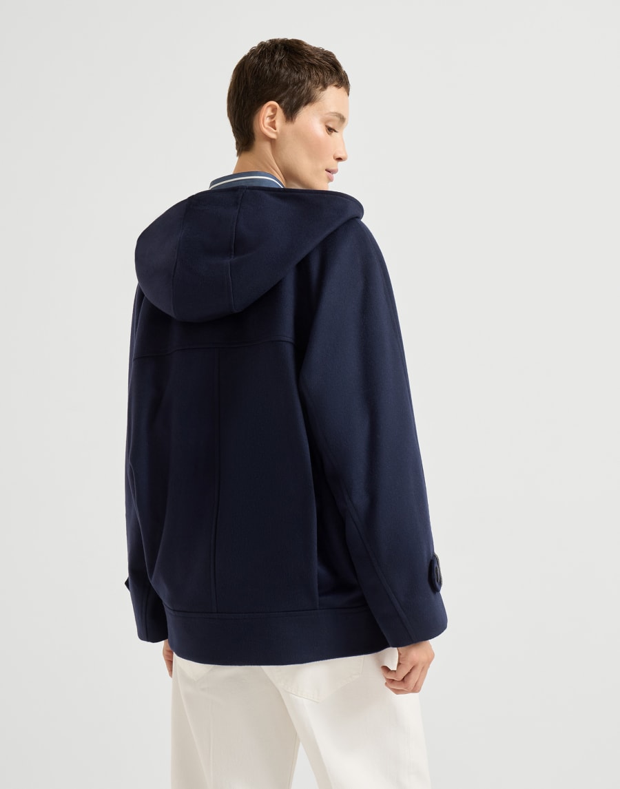 Cashmere and vicuña caban jacket Navy Blue Woman - Brunello Cucinelli