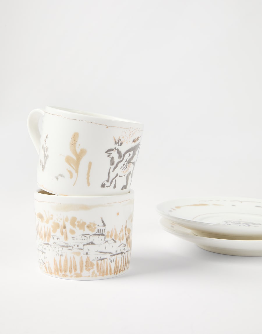 Zweier-Set mit kleinen Porzellantassen Weiß Lifestyle - Brunello Cucinelli