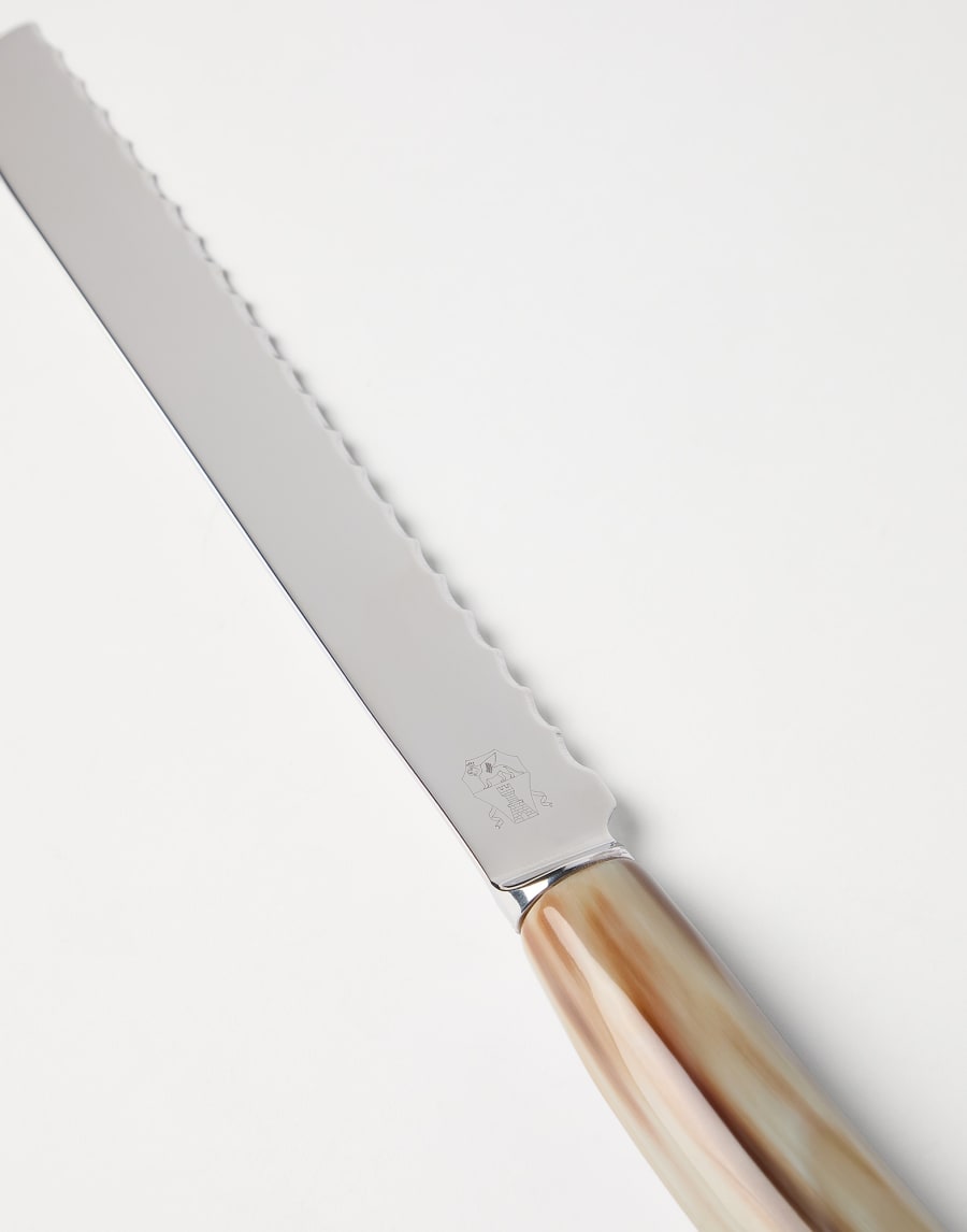Horn and silver-plated baker knife Natural Horn Lifestyle - Brunello Cucinelli