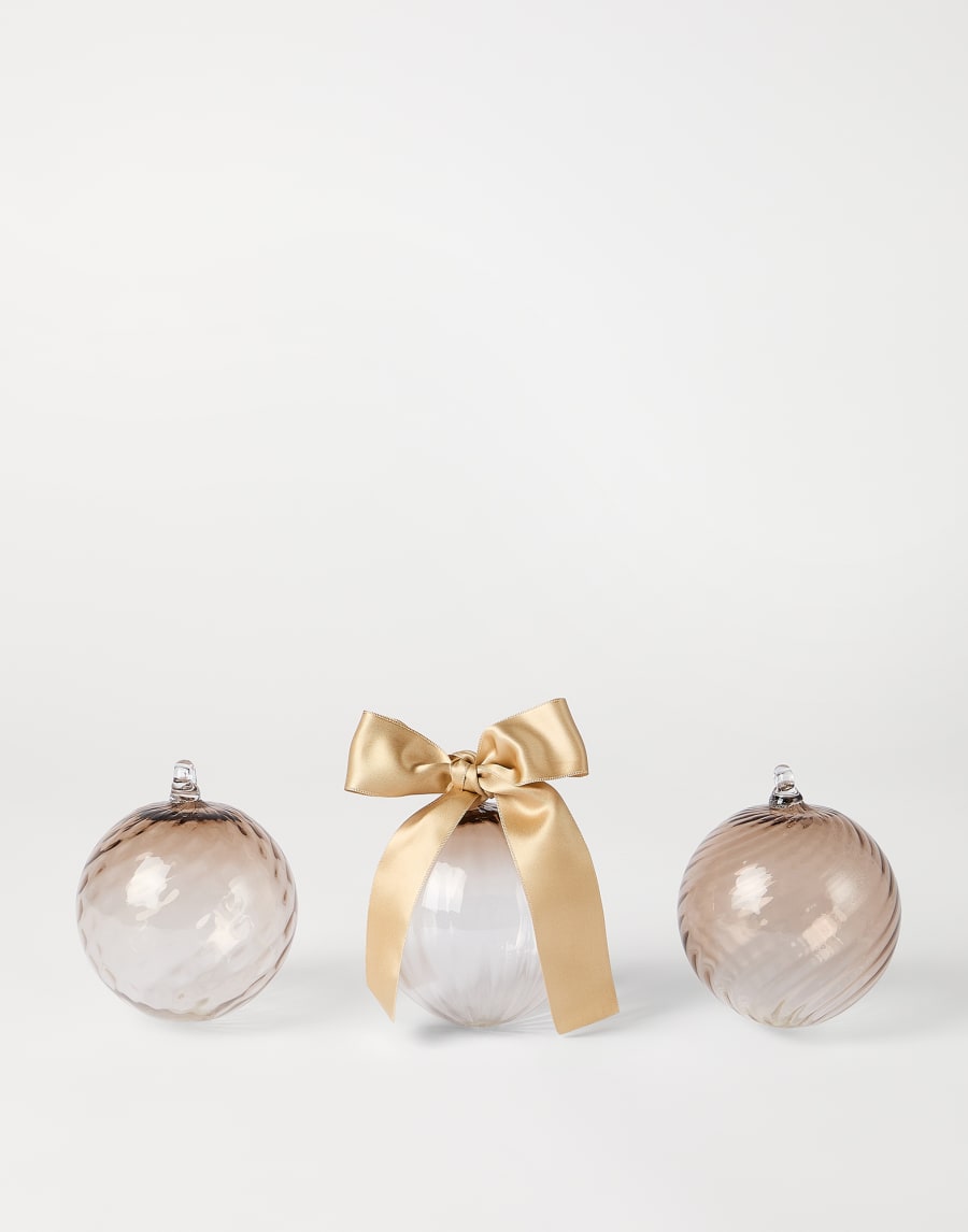 Textured Murano glass ornaments set Natural Lifestyle - Brunello Cucinelli