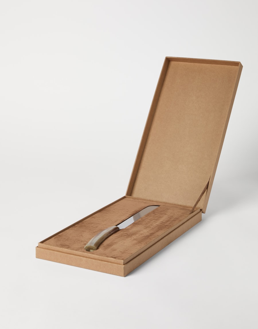 Horn and silver-plated baker knife Natural Horn Lifestyle - Brunello Cucinelli