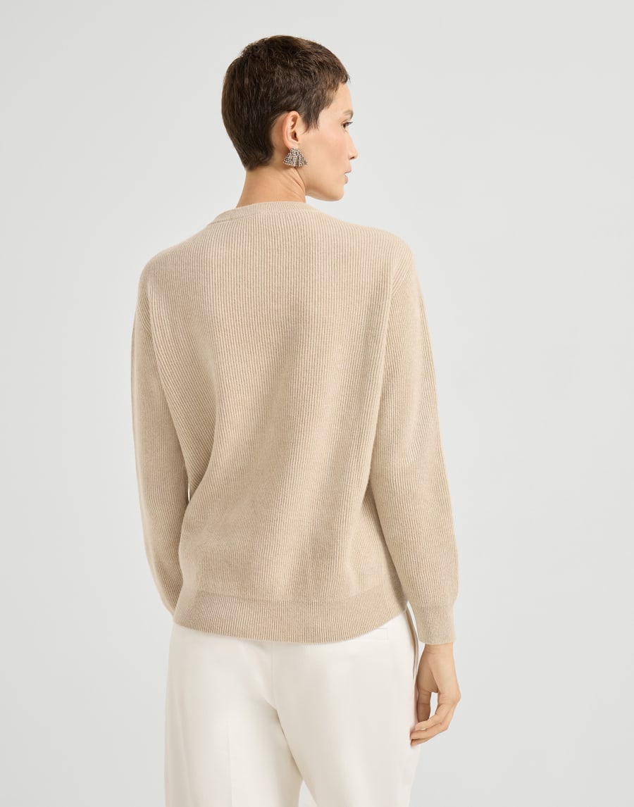 Cashmere and vicuña sweater Beige Woman - Brunello Cucinelli