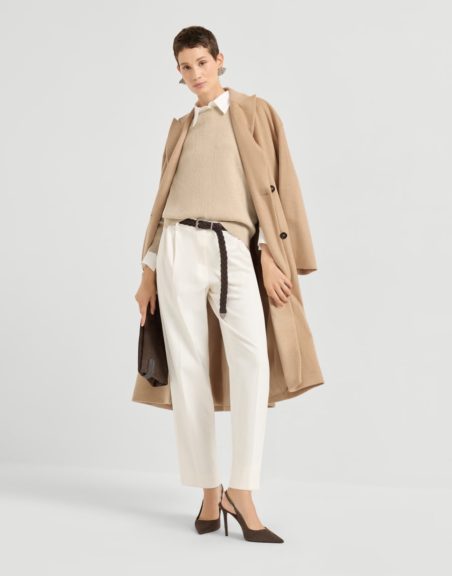 Cashmere and vicuña sweater Beige Woman - Brunello Cucinelli