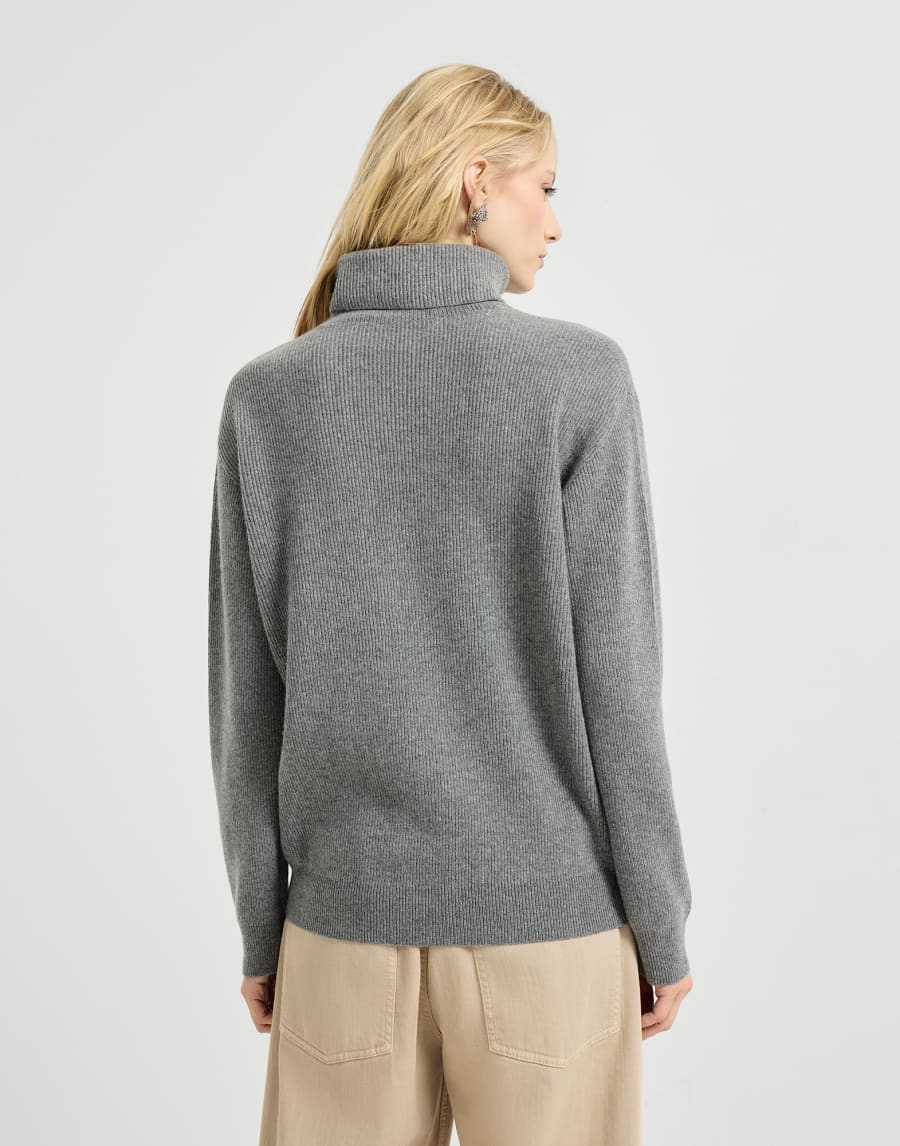 Cashmere and vicuña turtleneck sweater Grey Woman - Brunello Cucinelli
