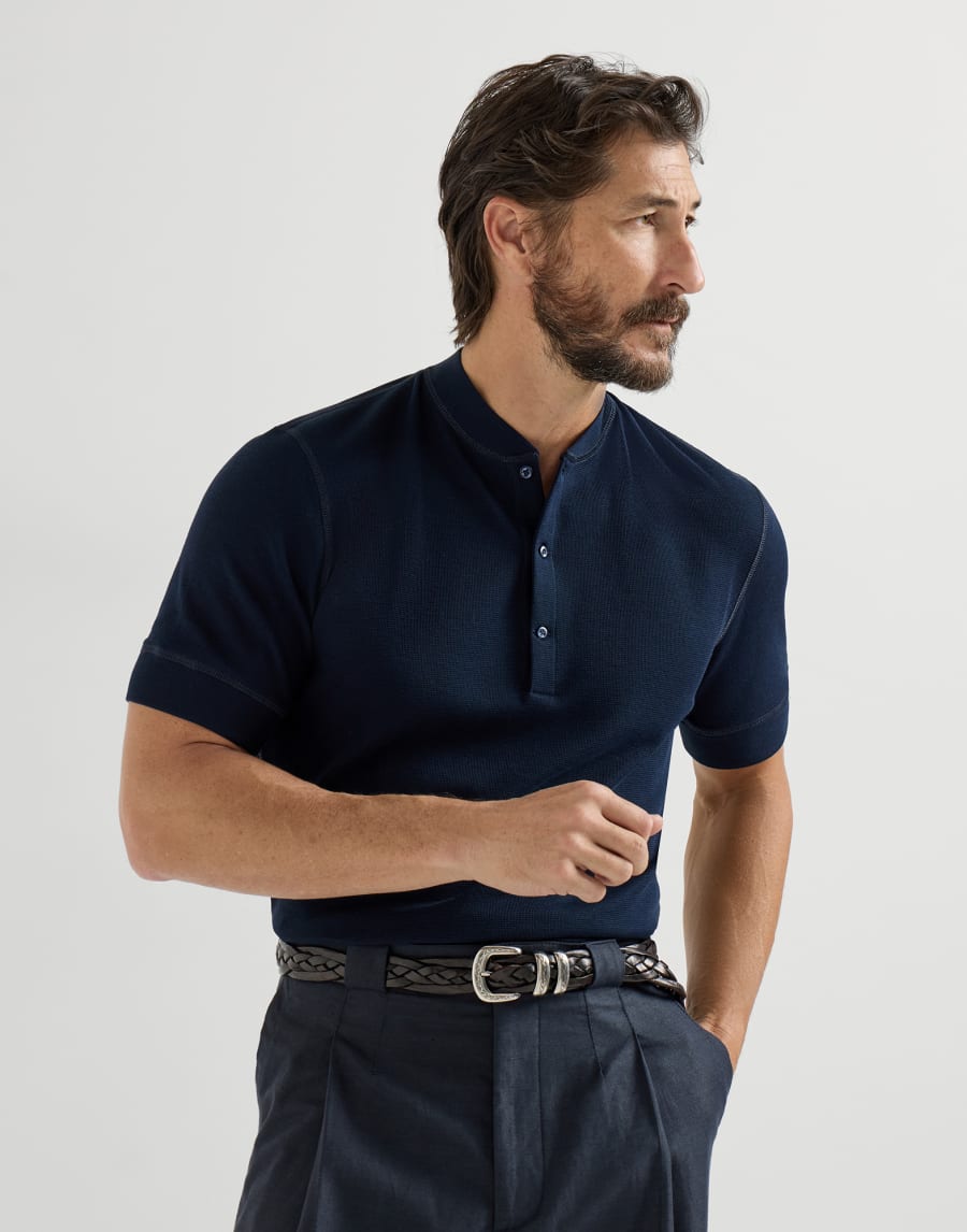 Cotton jersey T-shirt Cobalt Man - Brunello Cucinelli