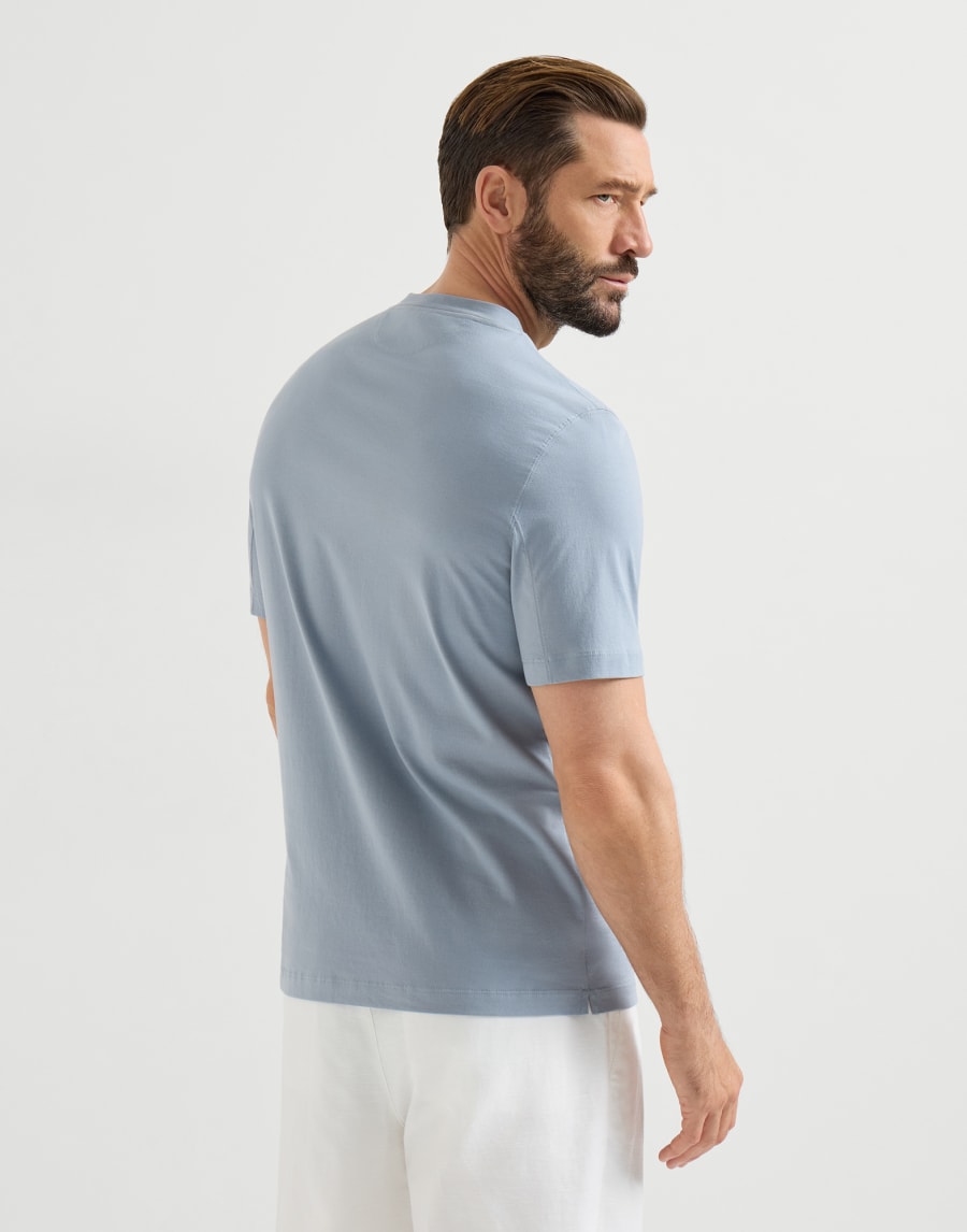 Jersey T-shirt with logo Slate Man - Brunello Cucinelli