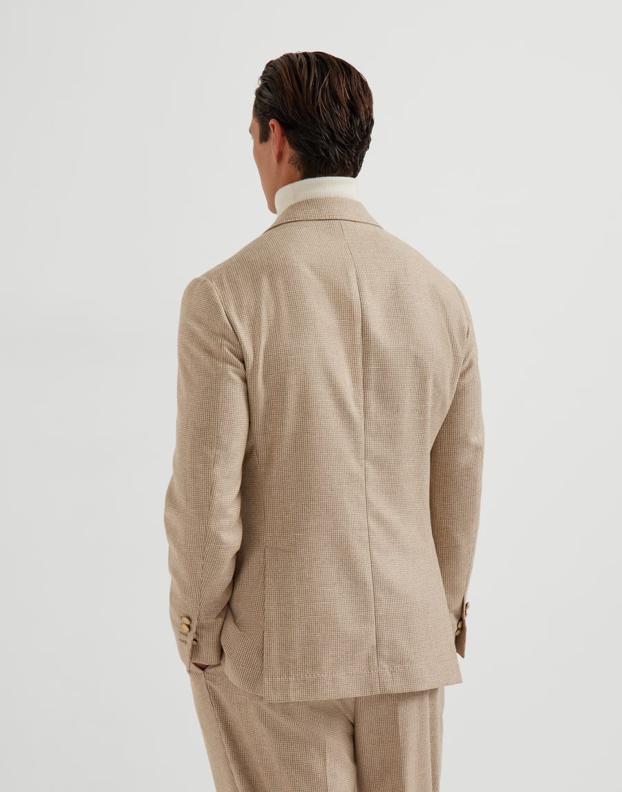 Houndstooth deconstructed blazer Beige Man - Brunello Cucinelli