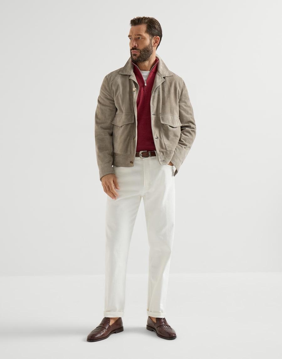 Cashmere sweater with half zip Cherry Man - Brunello Cucinelli