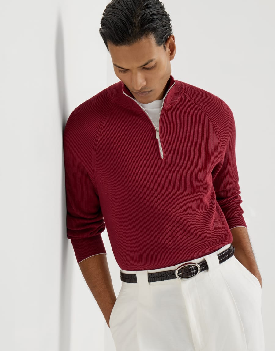 Cotton sweater Red Man - Brunello Cucinelli