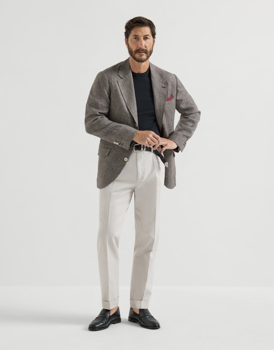 Gabardine garment dyed trousers Panama Man - Brunello Cucinelli