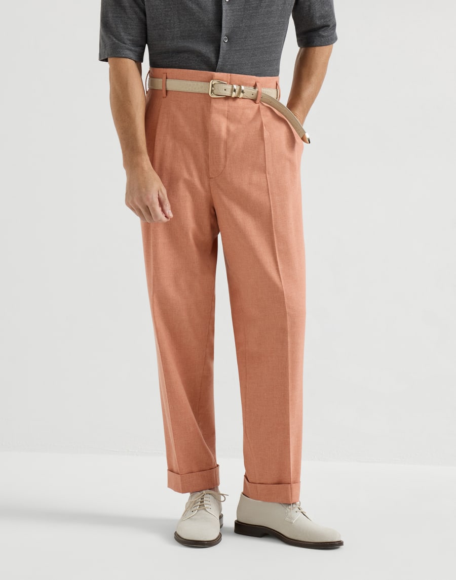 Double pleated trousers Apricot Man - Brunello Cucinelli