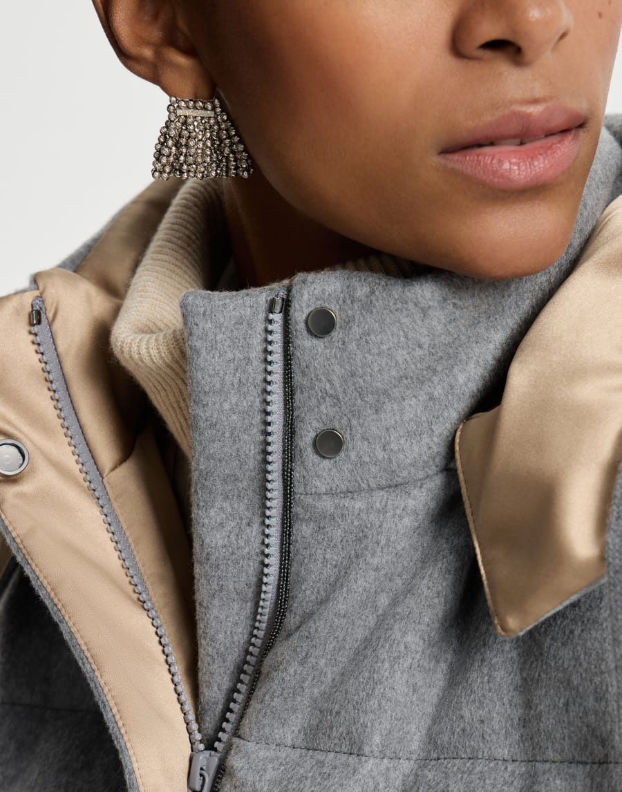 Cashmere and vicuña down vest Grey Woman - Brunello Cucinelli