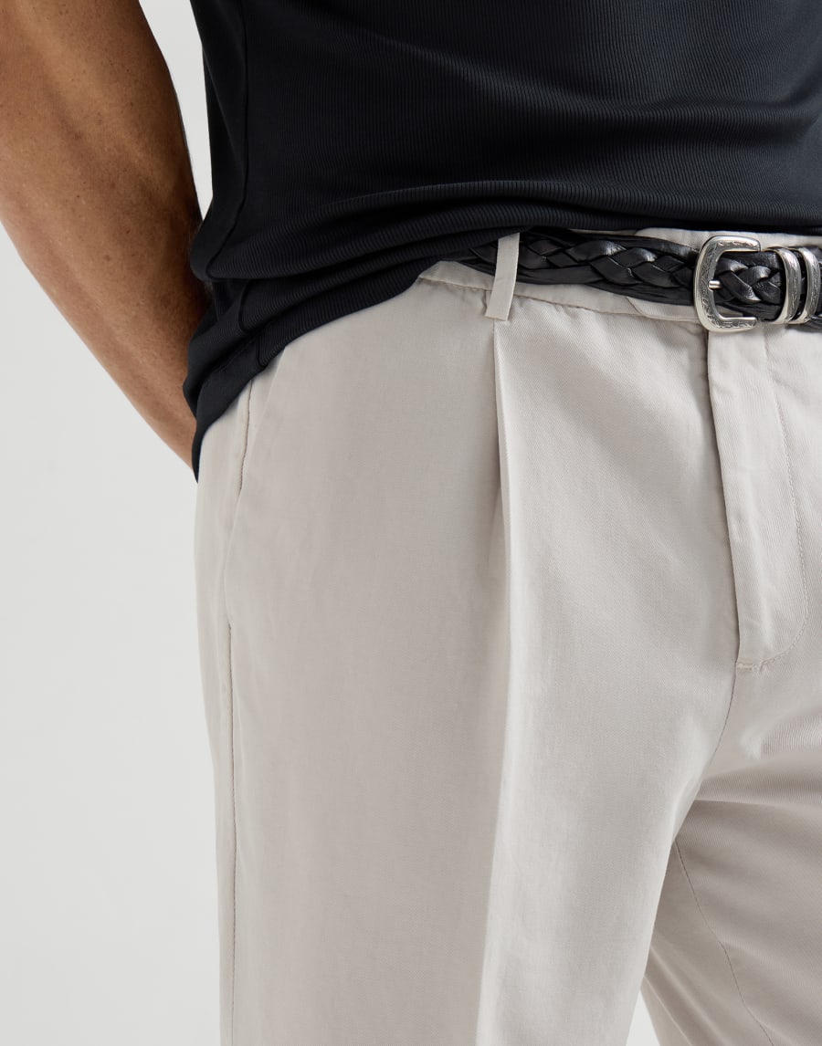 Gabardine garment dyed trousers Panama Man - Brunello Cucinelli