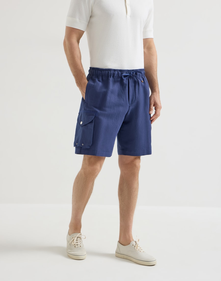 Bermuda shorts with cargo pockets Blue Man - Brunello Cucinelli