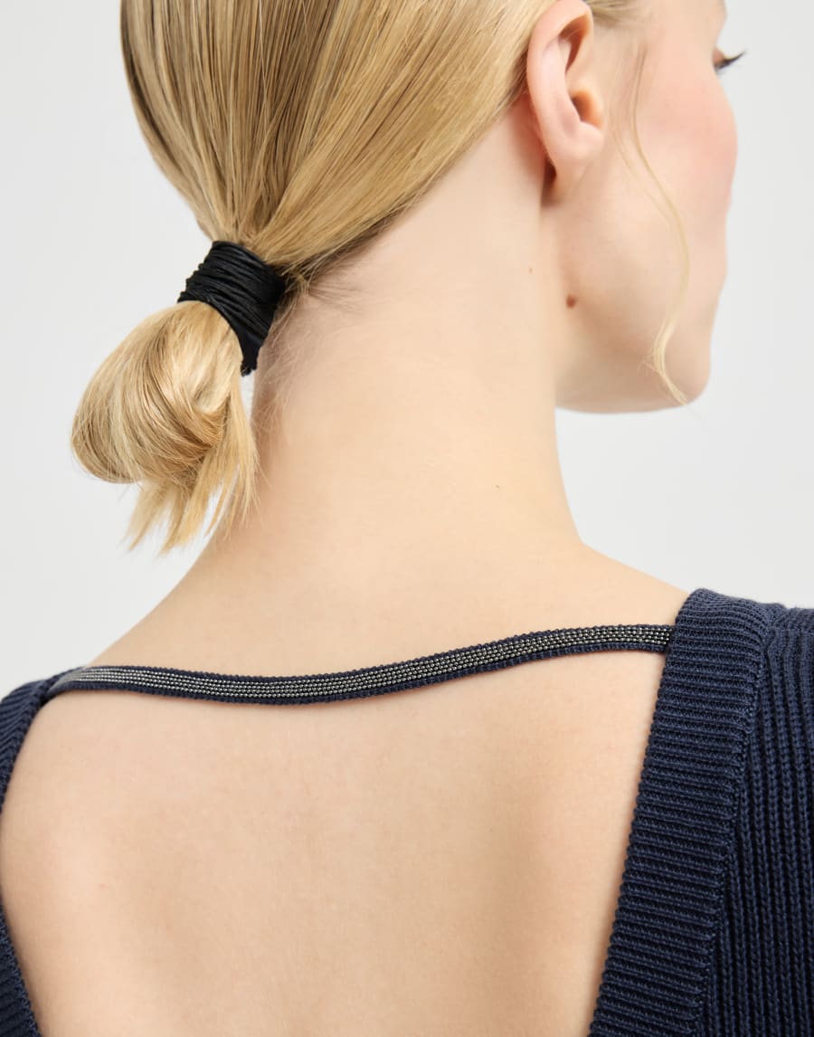 Rib knit dress Blue Woman - Brunello Cucinelli