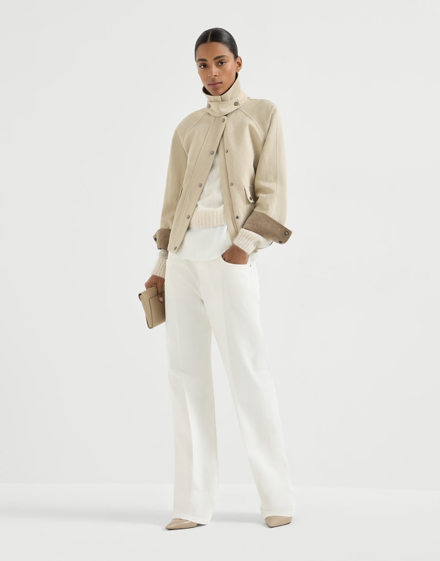 Canvas outerwear jacket Beige Woman - Brunello Cucinelli