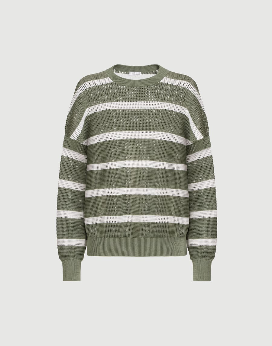 Striped sweater Green Woman - Brunello Cucinelli