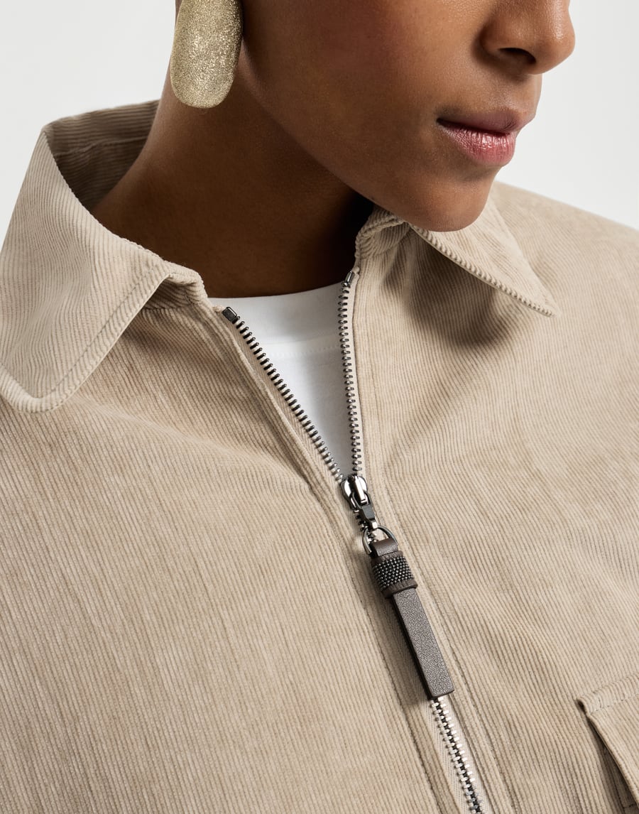 Jacke aus Vintage-Cordsamt Beige Damen - Brunello Cucinelli