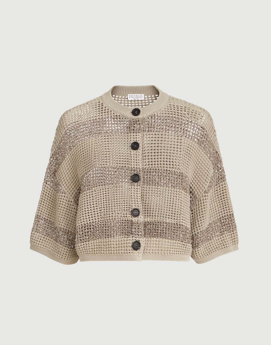 Cropped cardigan Sand Woman - Brunello Cucinelli