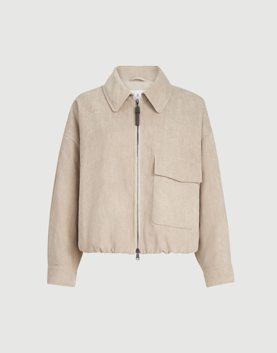 Jacke aus Vintage-Cordsamt Beige Damen - Brunello Cucinelli