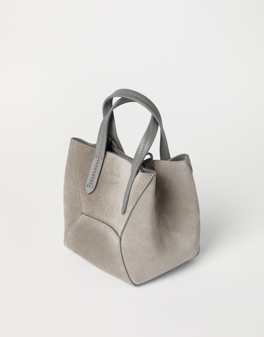 Suede mini BC Duo bag Khaki Woman - Brunello Cucinelli