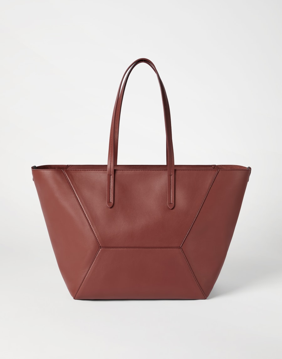 Bolso BC Duo en piel de becerro Rojo Ladrillo Mujer - Brunello Cucinelli