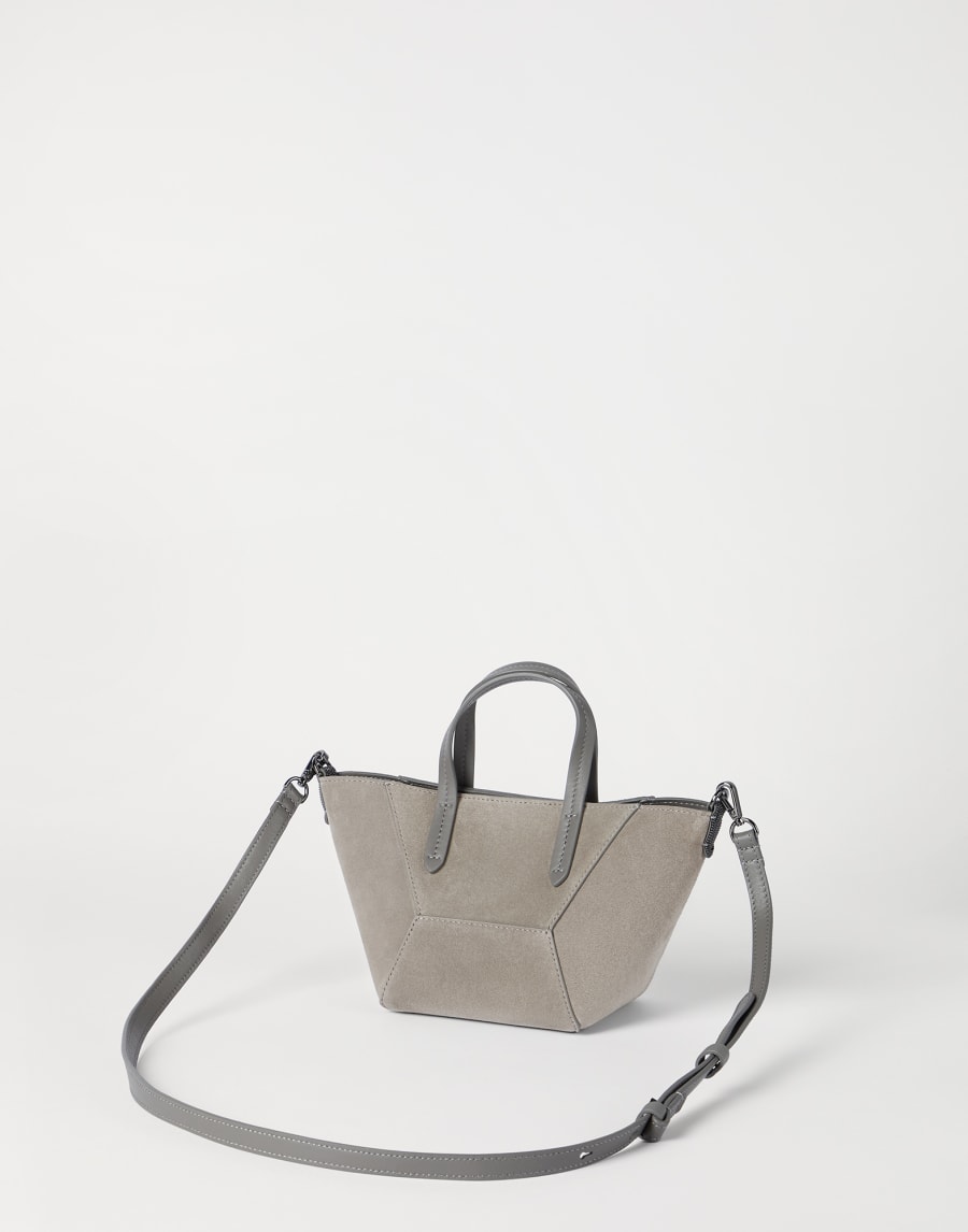 Suede mini BC Duo bag Khaki Woman - Brunello Cucinelli