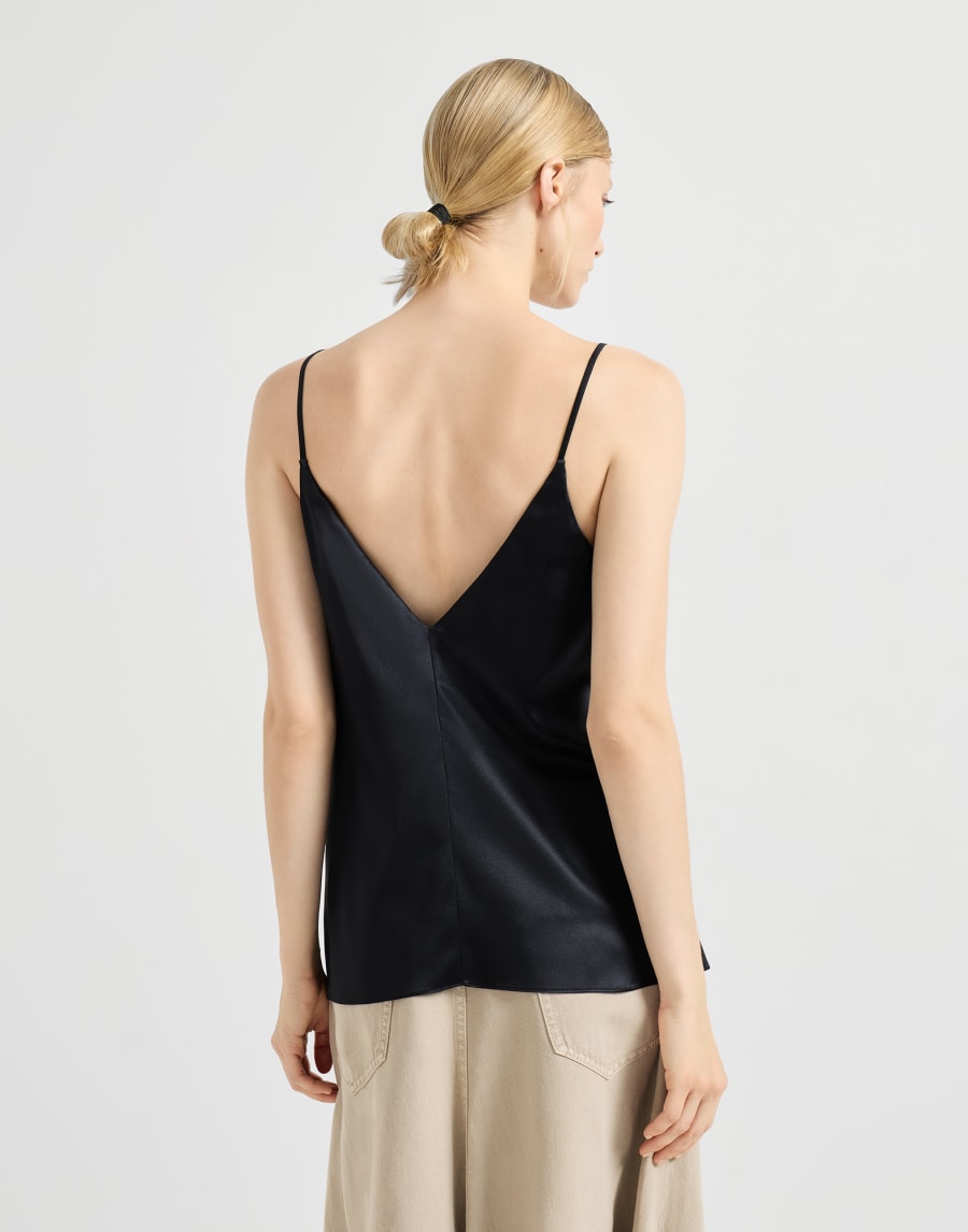 Stretch silk satin camisole Black Woman - Brunello Cucinelli