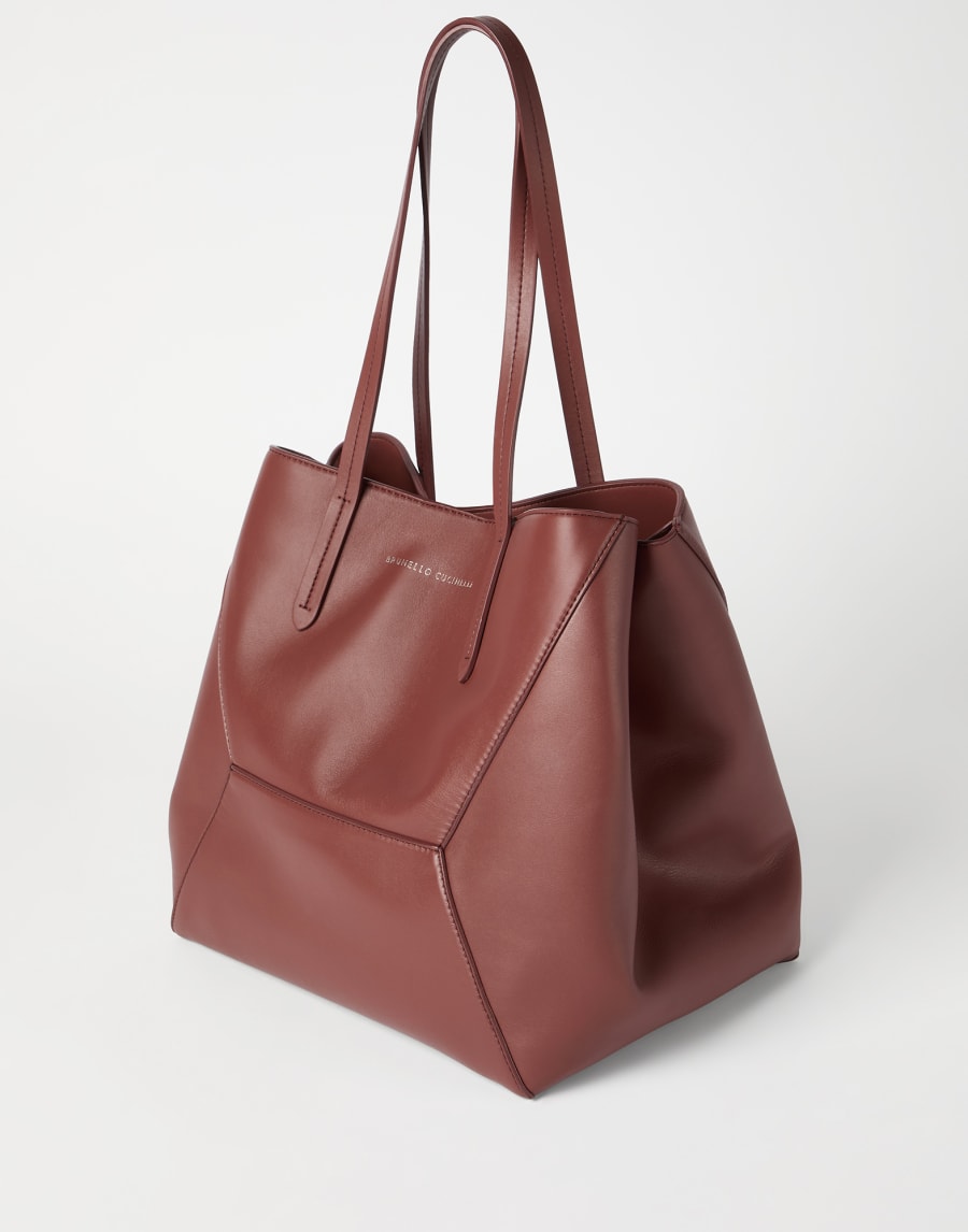 Bolso BC Duo en piel de becerro Rojo Ladrillo Mujer - Brunello Cucinelli