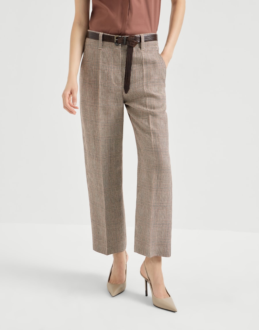 Square cigarette trousers Light Brown Woman - Brunello Cucinelli
