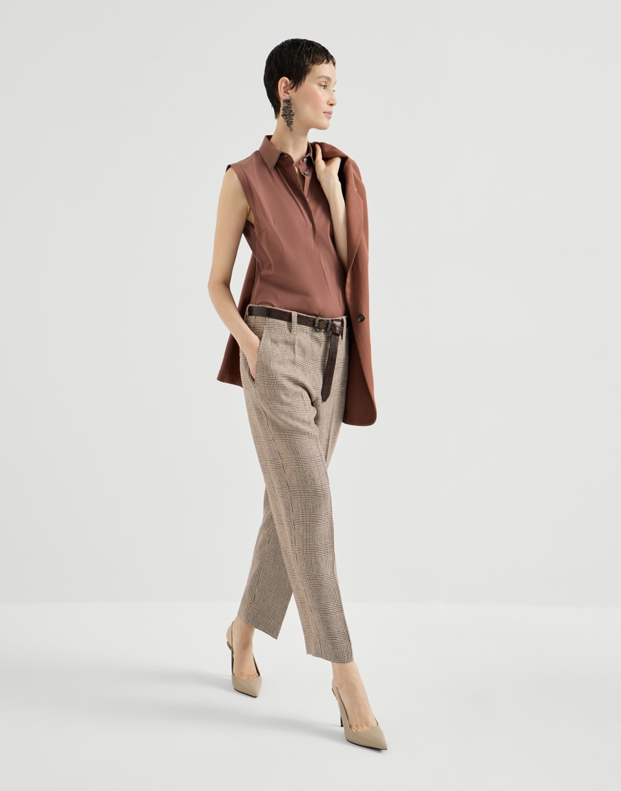 Square cigarette trousers Light Brown Woman - Brunello Cucinelli