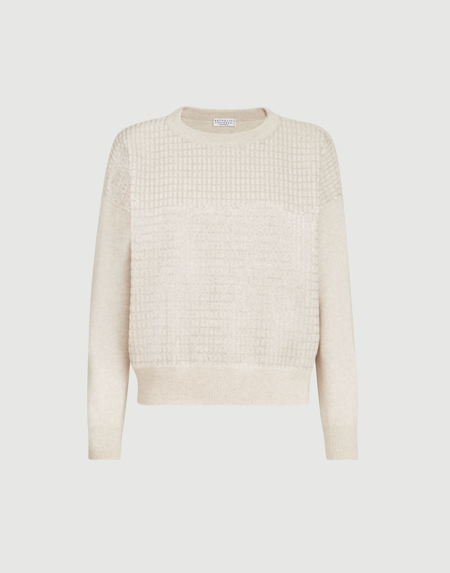 Dazzling Embroidery sweater Beige Woman - Brunello Cucinelli