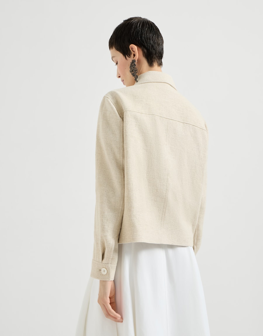 Crop-Cabanjacke mit Monili Beige Damen - Brunello Cucinelli