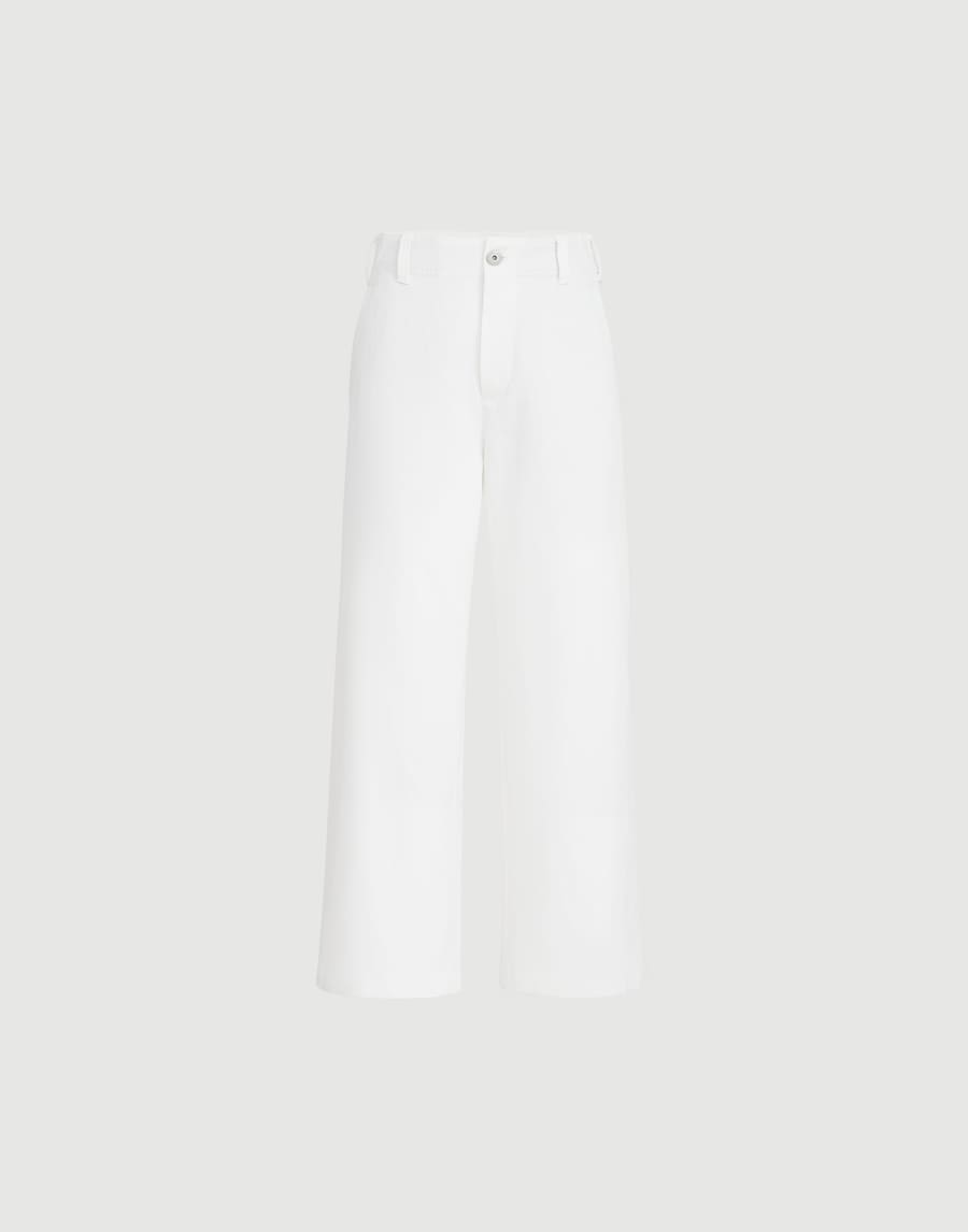 Chino Crop trousers White Woman - Brunello Cucinelli